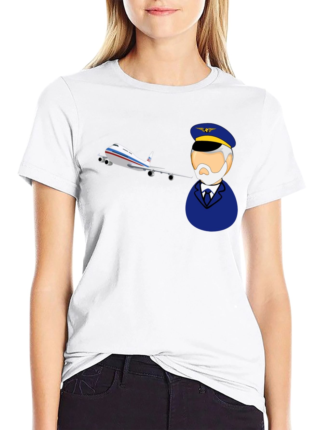 Pilot and Plane Graphic T-Shirt