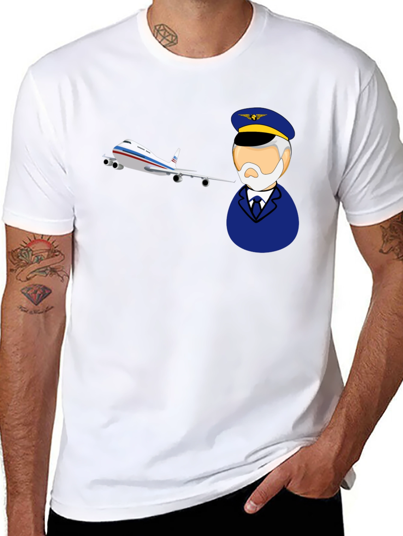 Pilot and Plane Graphic T-Shirt