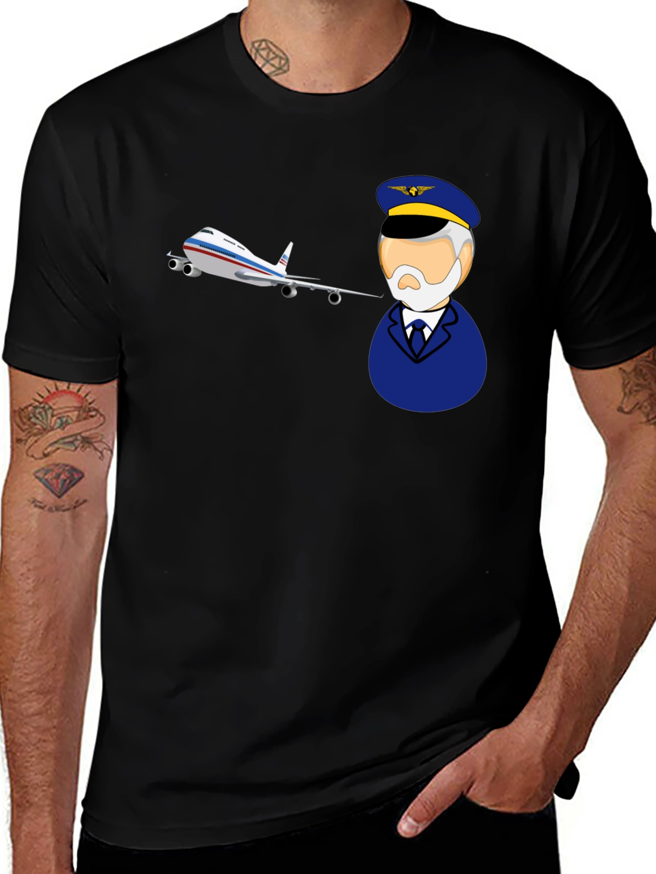 Pilot and Plane Graphic T-Shirt
