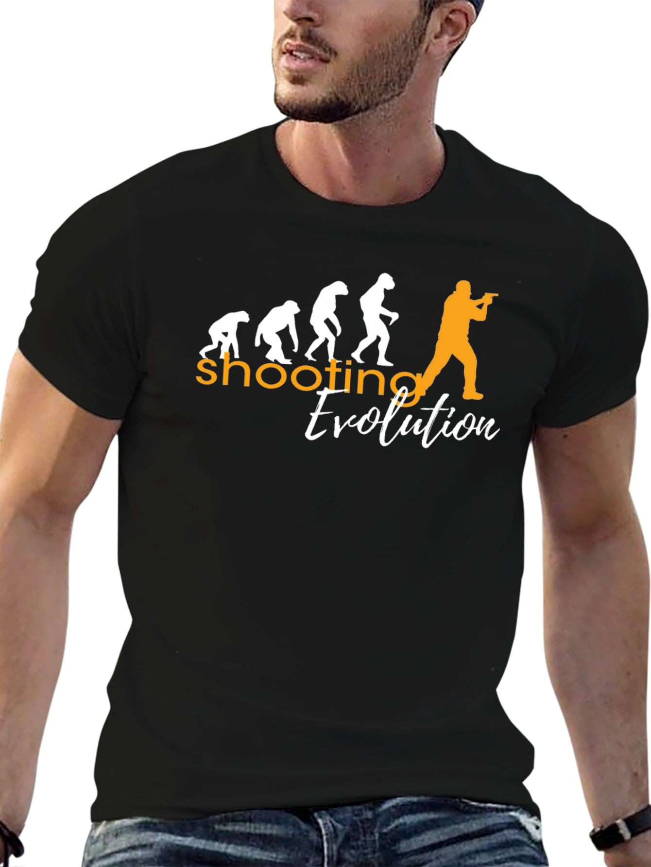Shooting Evolution Graphic Tee - Black Casual T-Shirt