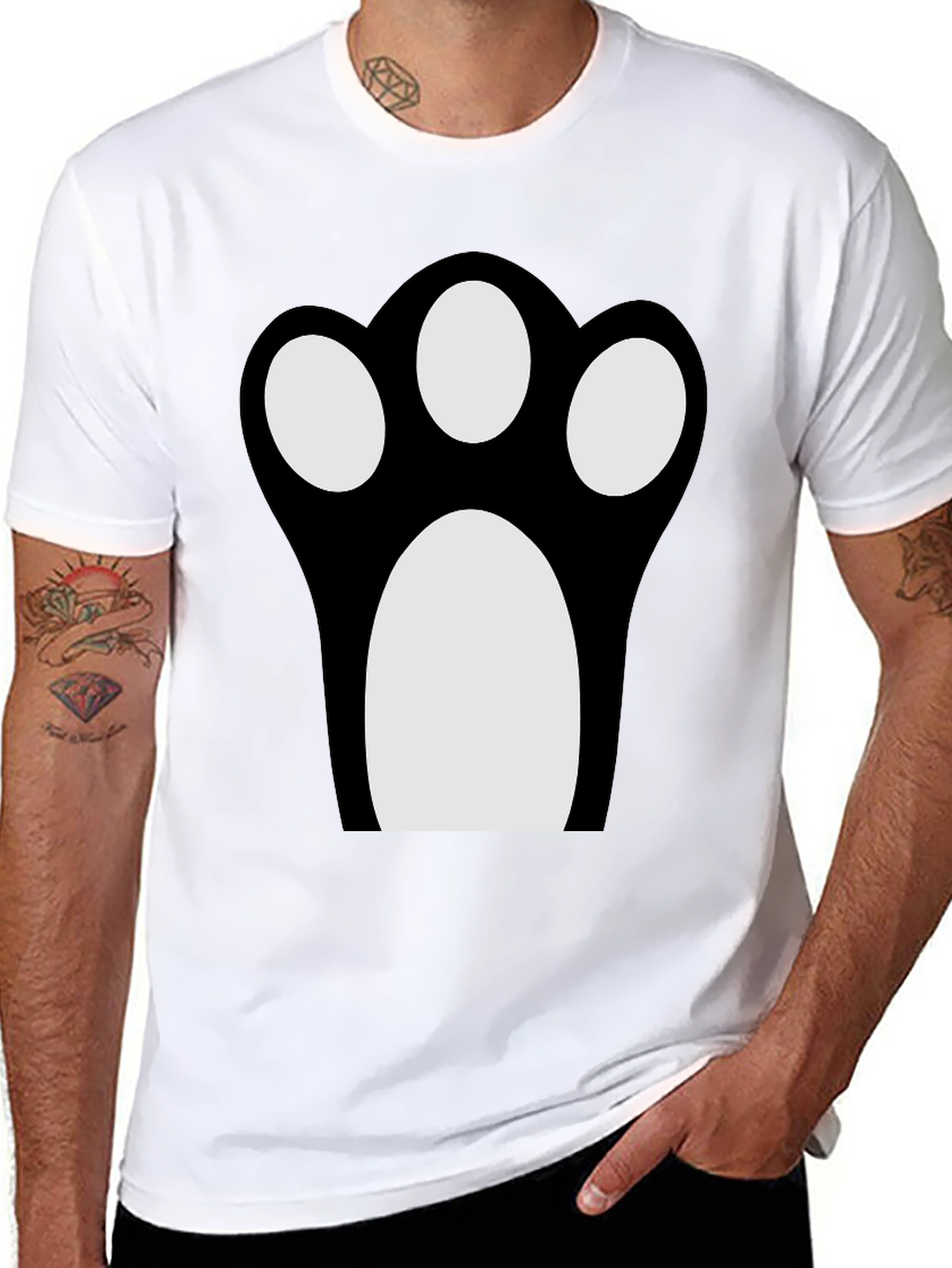 Fun Cat Paw Print Graphic Tee