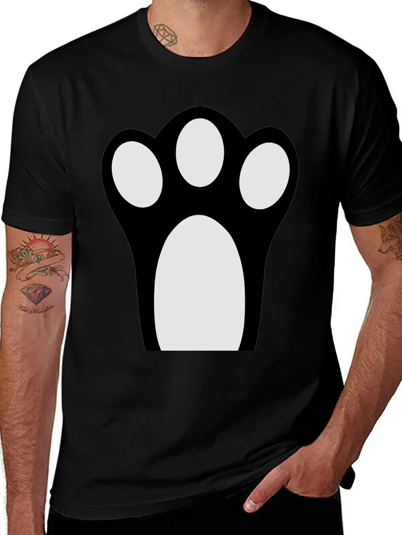 Fun Cat Paw Print Graphic Tee