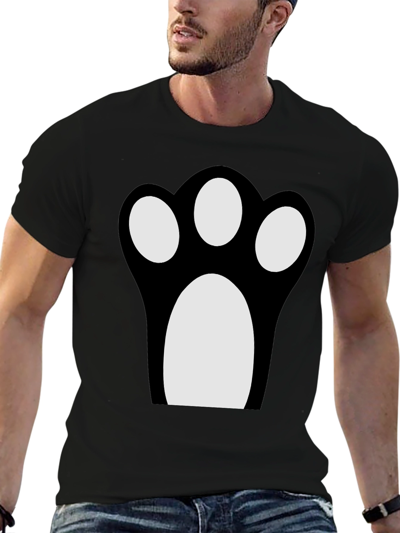 Fun Cat Paw Print Graphic Tee