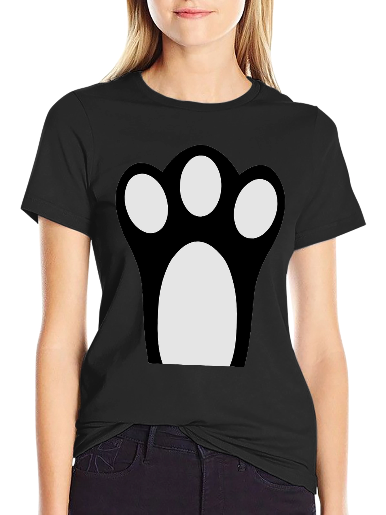 Fun Cat Paw Print Graphic Tee