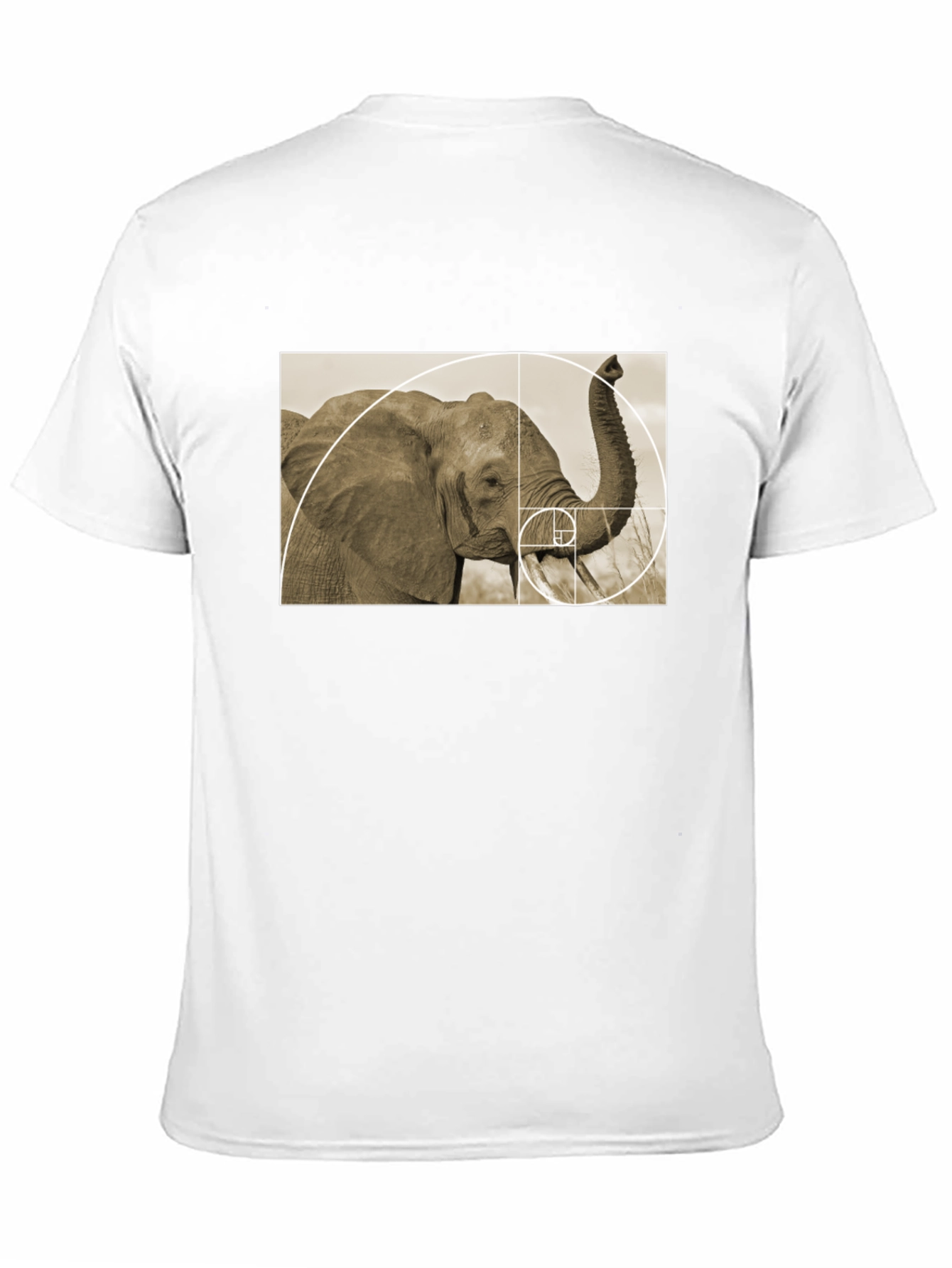 Golden Ratio Elephant Black T-Shirt