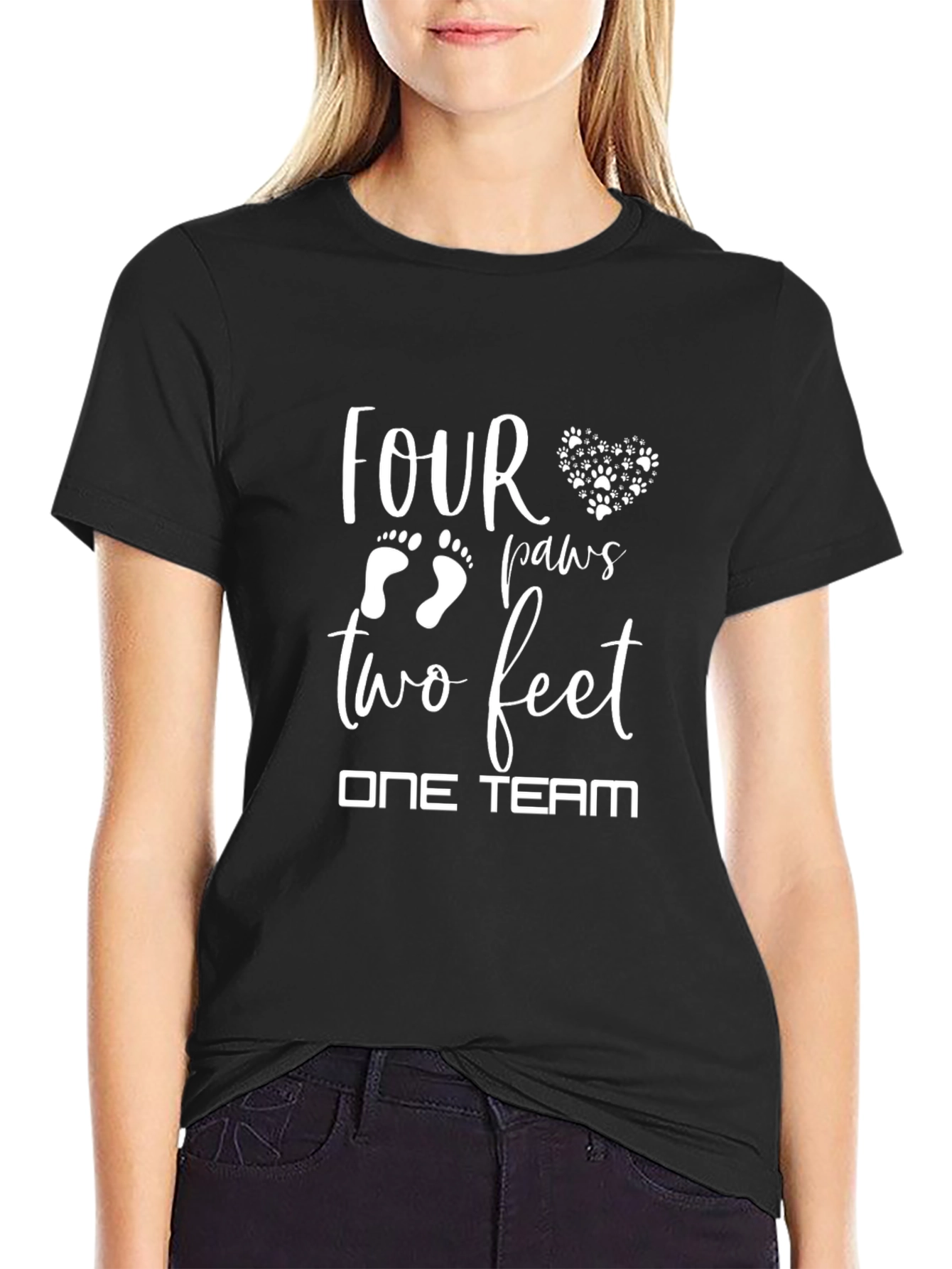 Four Paws Two Feet One Team T-Shirt