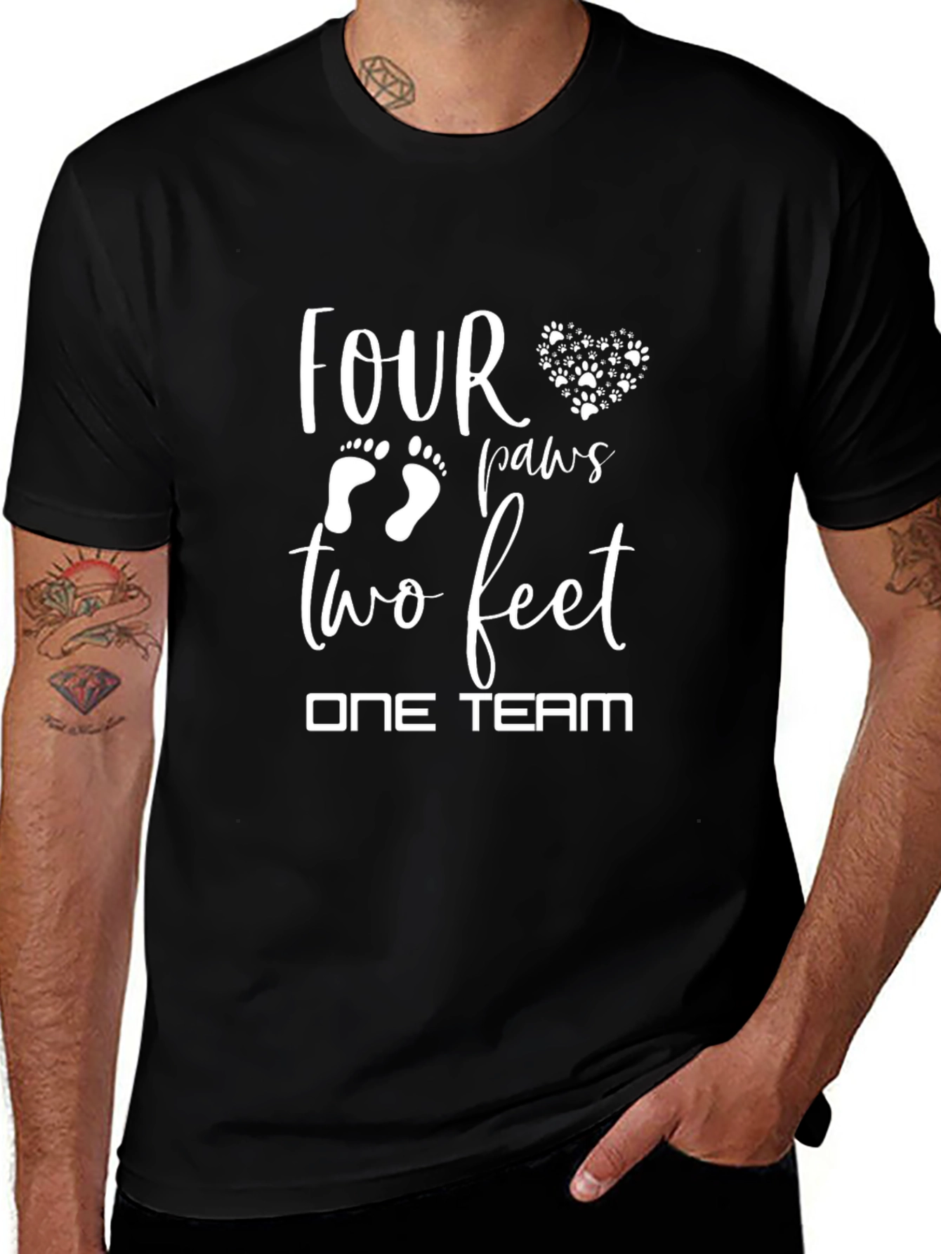 Four Paws Two Feet One Team T-Shirt