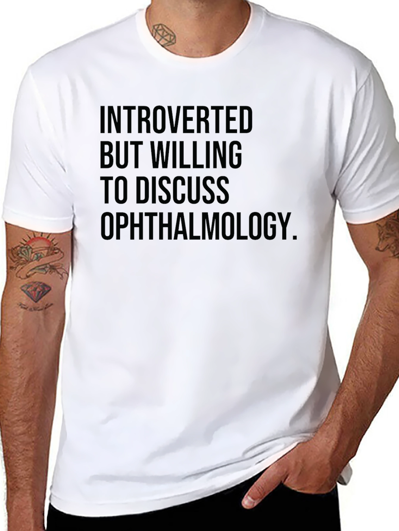 Introverted Ophthalmology T-Shirt: Black Cotton Blend
