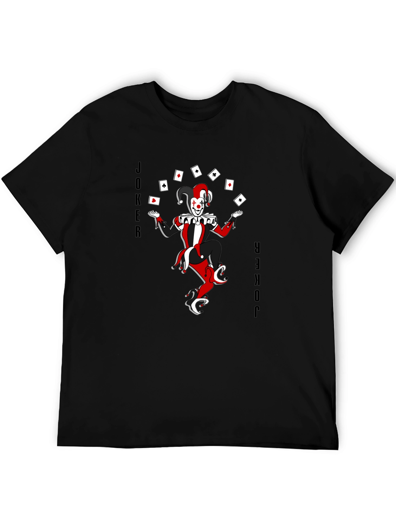 Joker Card T-Shirt - Black Cotton Crew Neck Tee