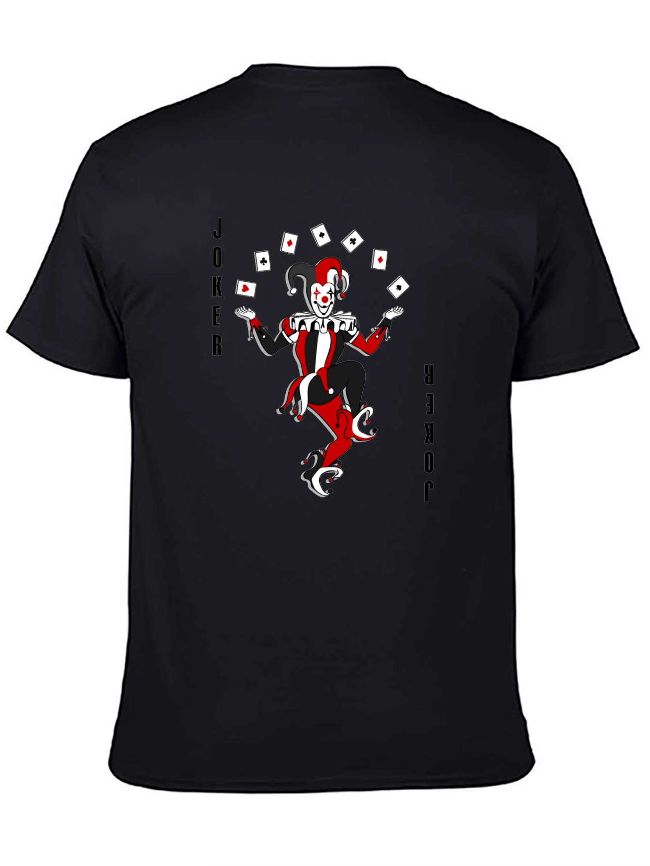 Joker Card T-Shirt - Black Cotton Crew Neck Tee