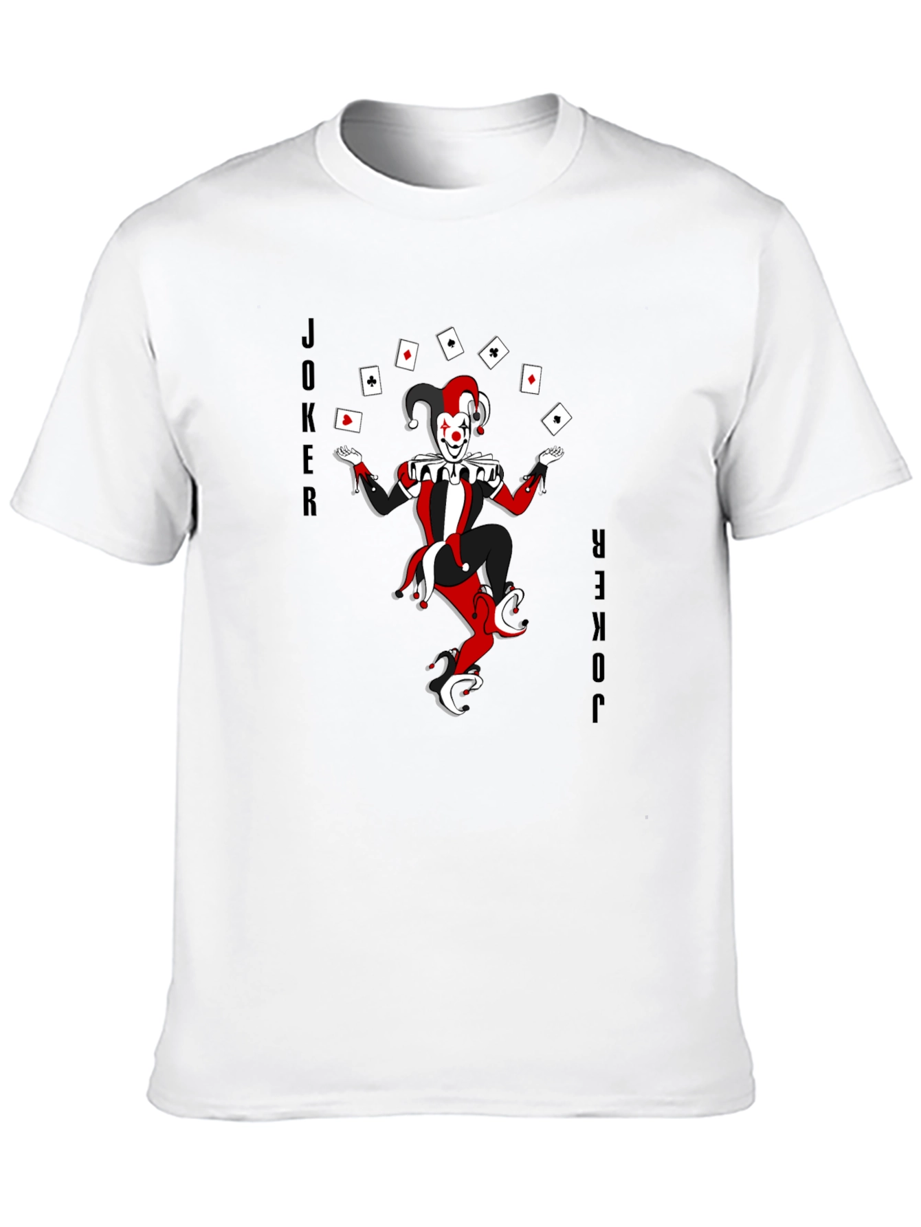 Joker Card T-Shirt - Black Cotton Crew Neck Tee
