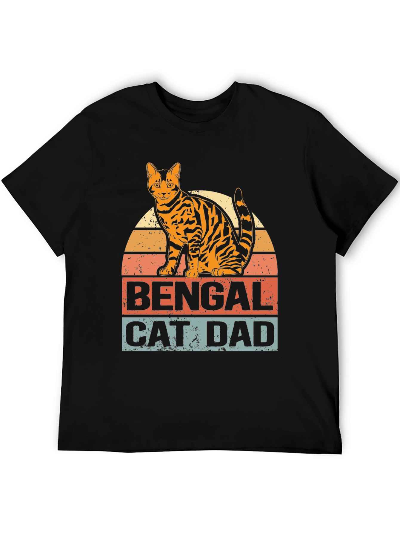 Bengal Cat Dad Graphic T-Shirt - Mens Black Tee