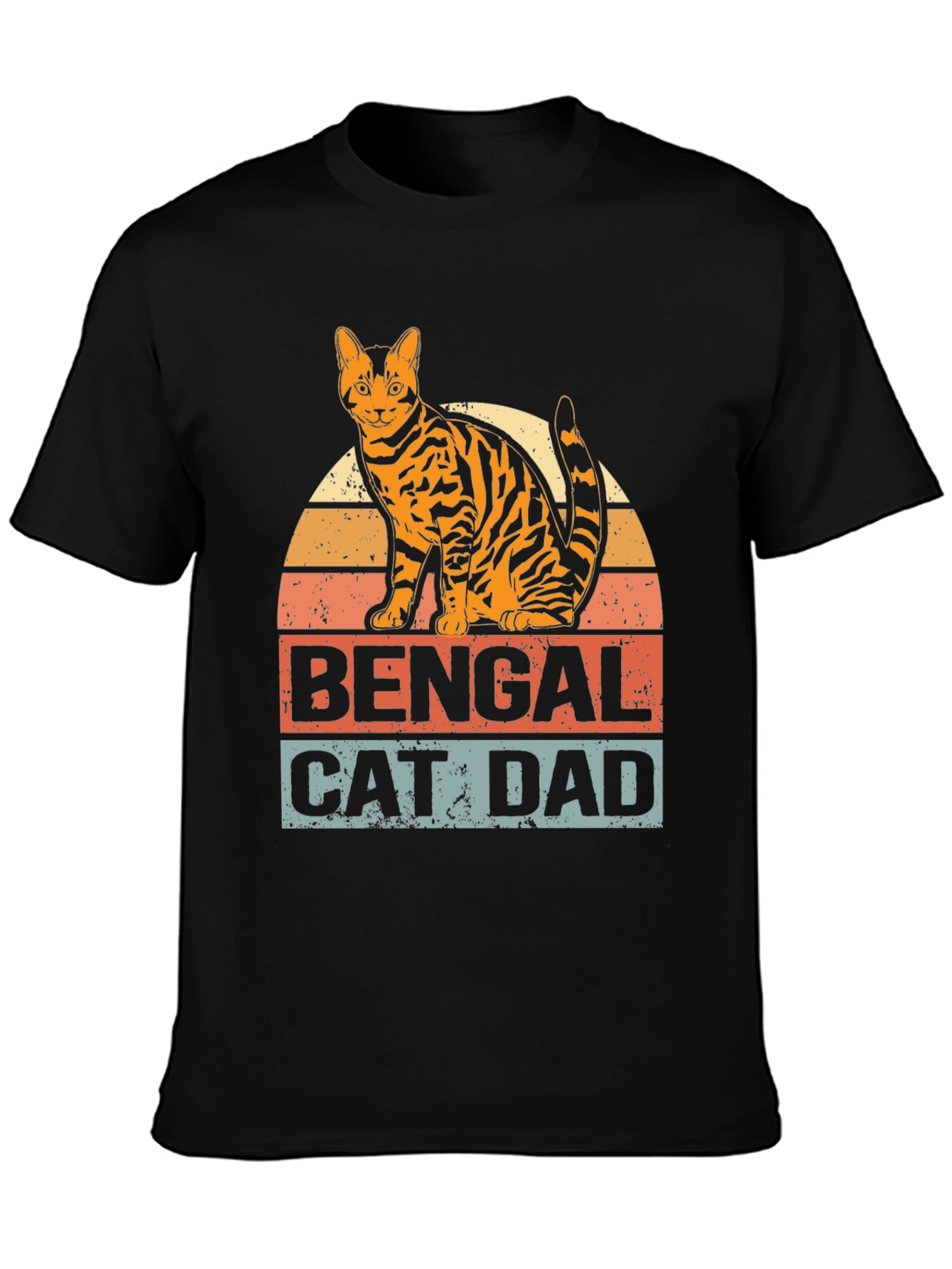 Bengal Cat Dad Graphic T-Shirt - Mens Black Tee
