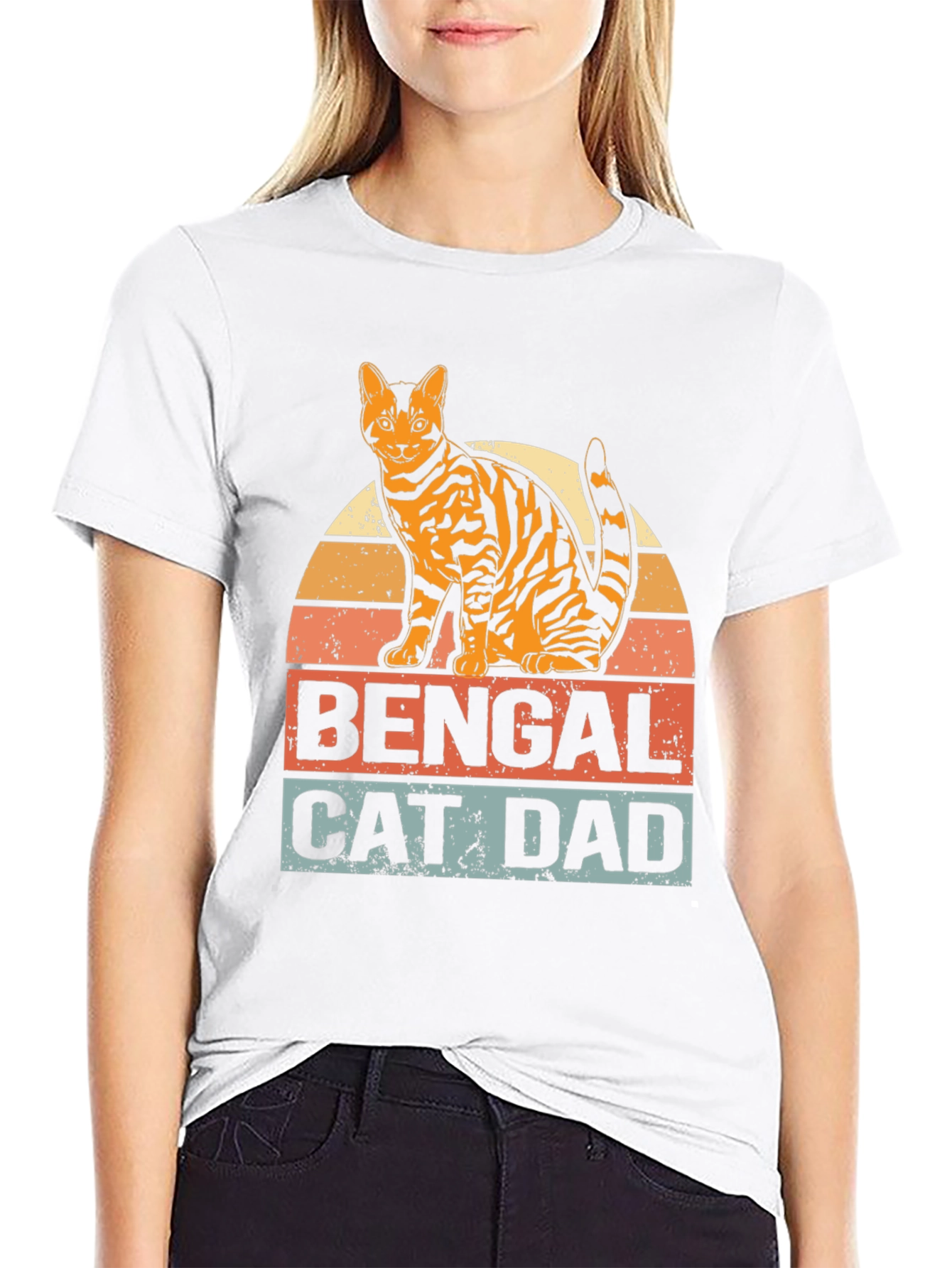 Bengal Cat Dad Graphic T-Shirt - Mens Black Tee
