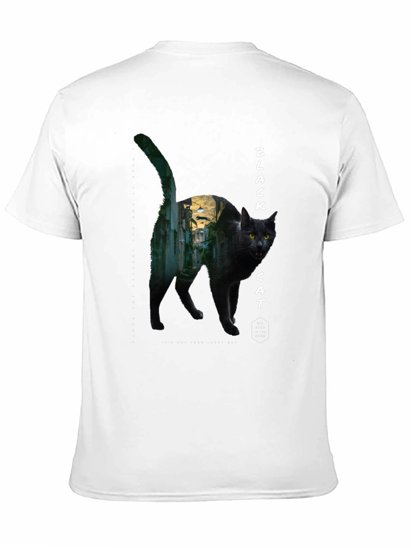 Black Cat Graphic Tee - Unisex Cotton T-Shirt