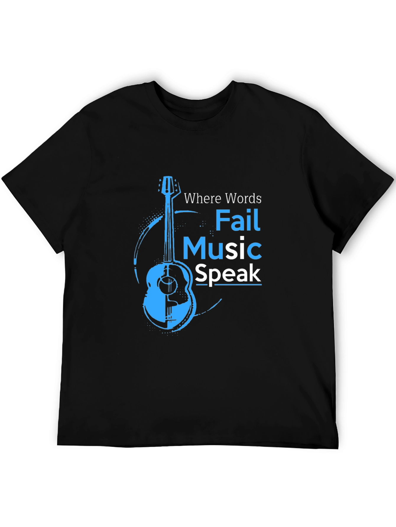 Music Speaks T-Shirt - Acoustic Guitar Design