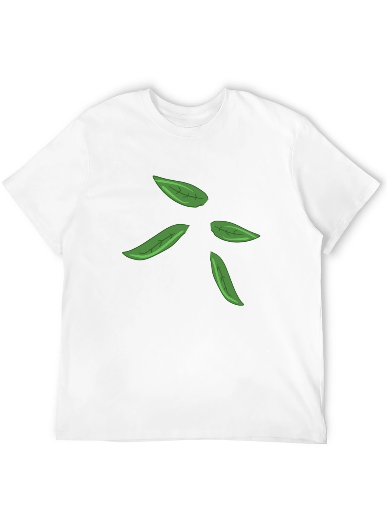 Leaf Design Black T-Shirt for Men