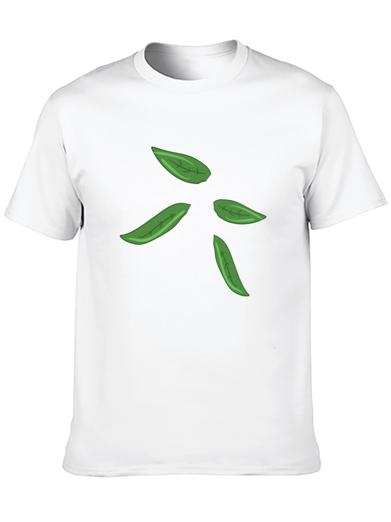 Leaf Design Black T-Shirt for Men