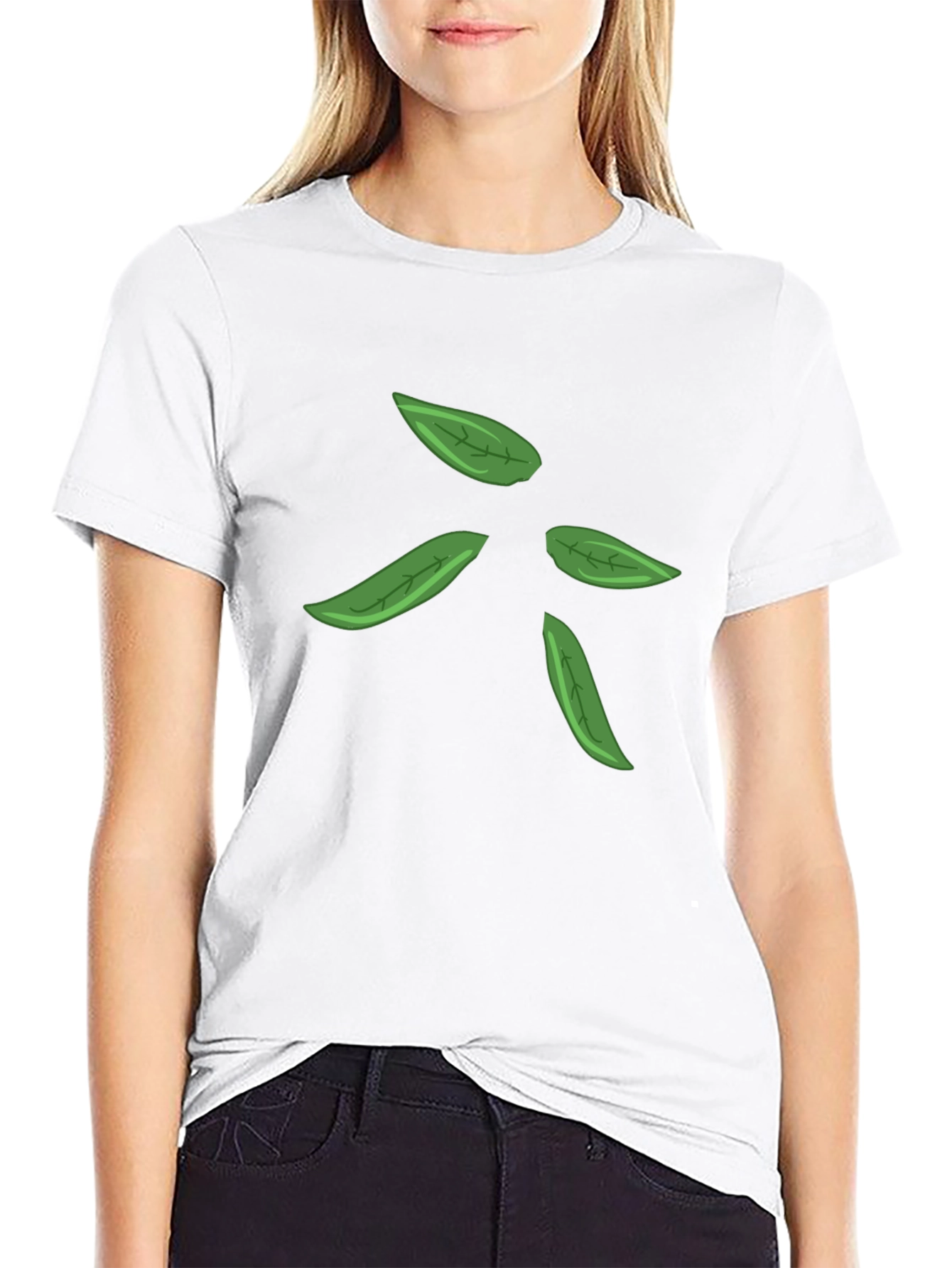 Leaf Design Black T-Shirt for Men