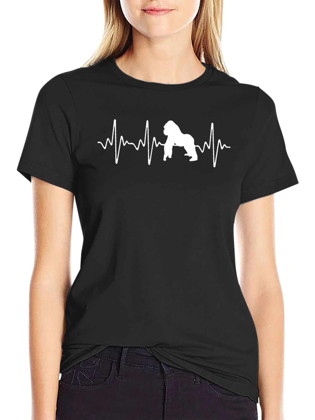 Gorilla Heartbeat T-Shirt - Black