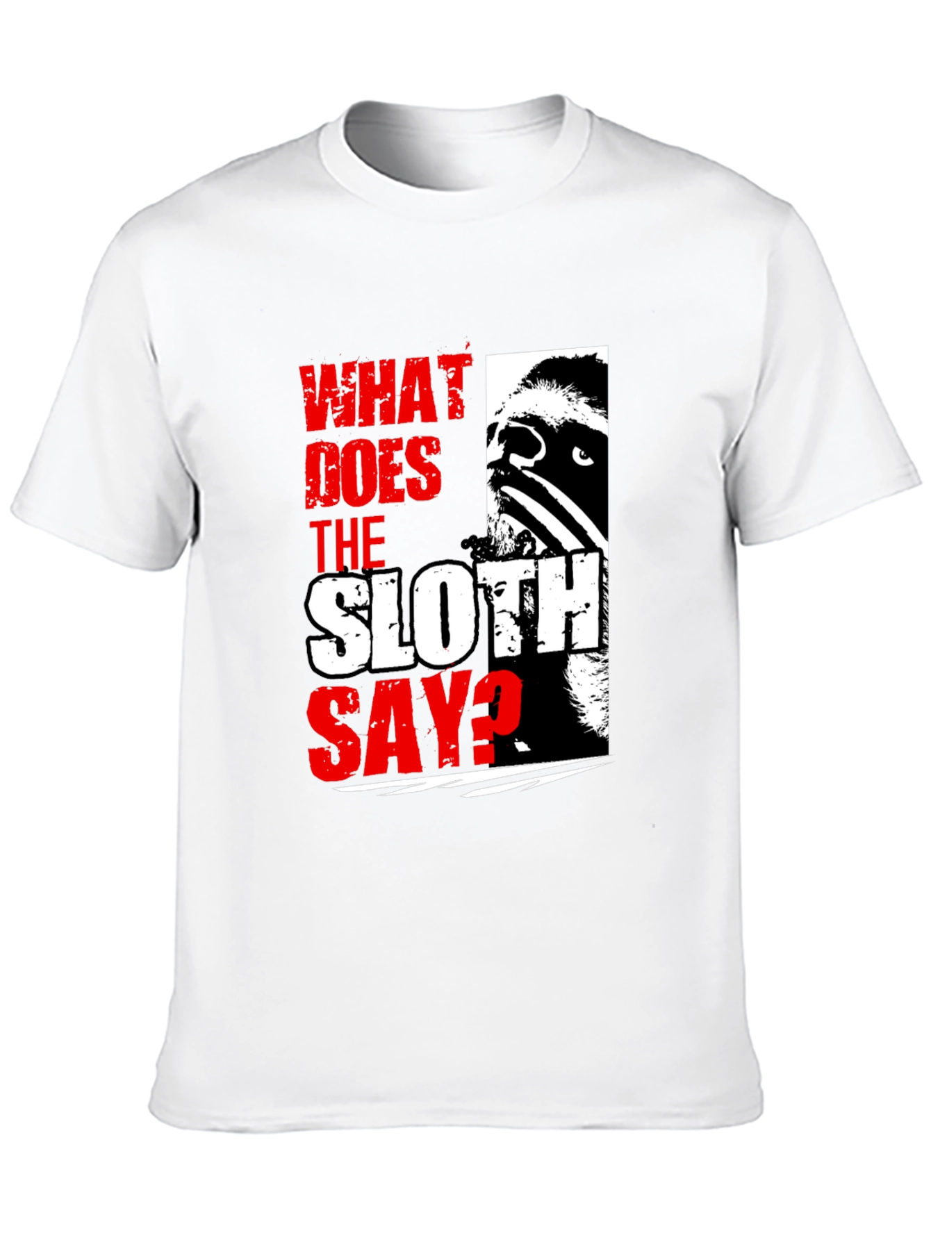 What Does The Sloth Say? Graphic Tee - Black
