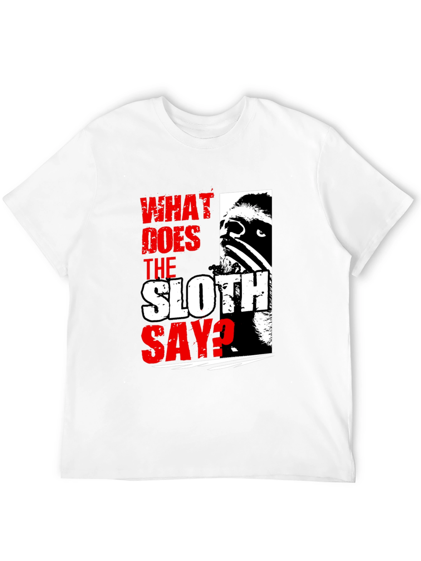 What Does The Sloth Say? Graphic Tee - Black