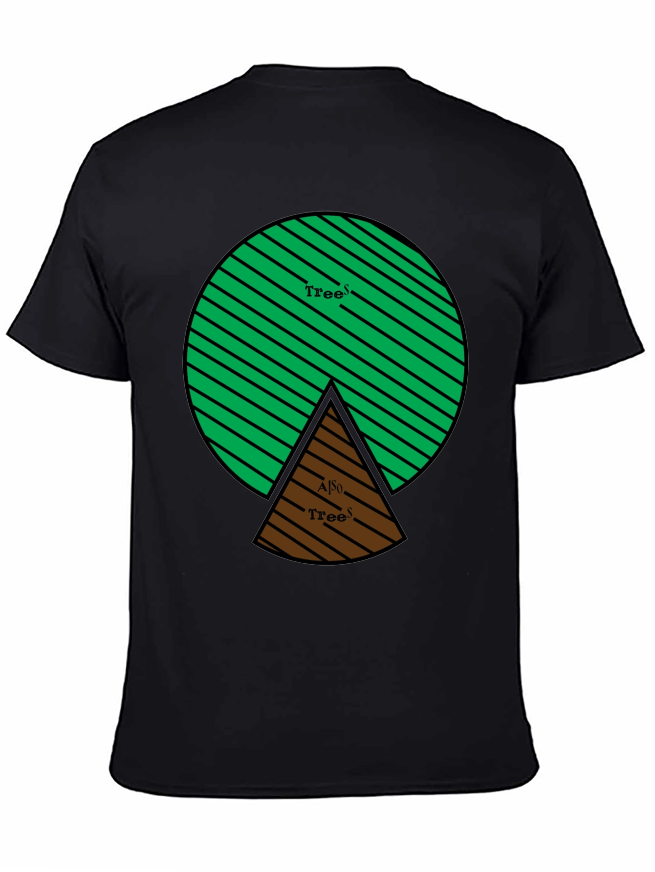 Trees Graphic Tee - Circular Design Black Shirt