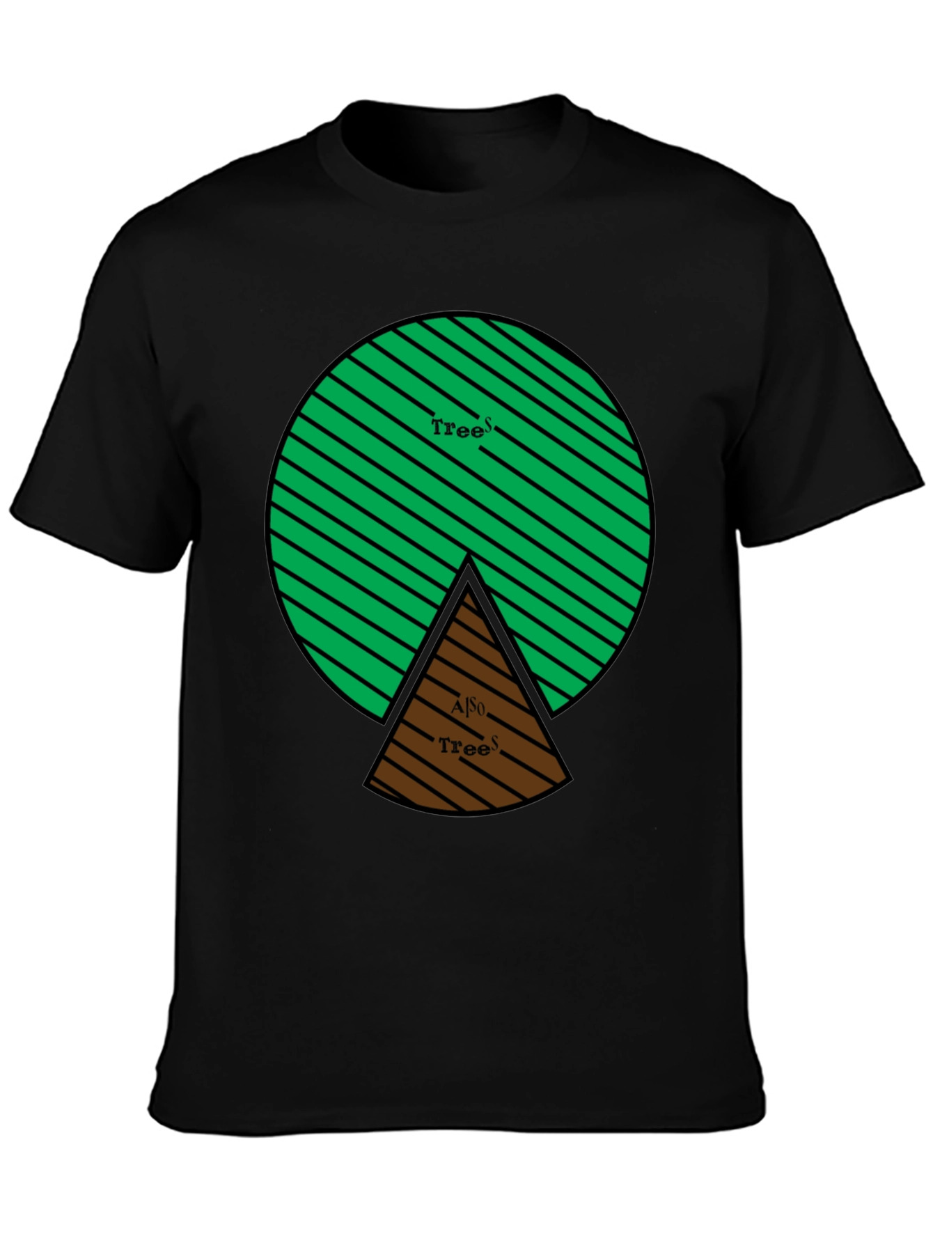 Trees Graphic Tee - Circular Design Black Shirt