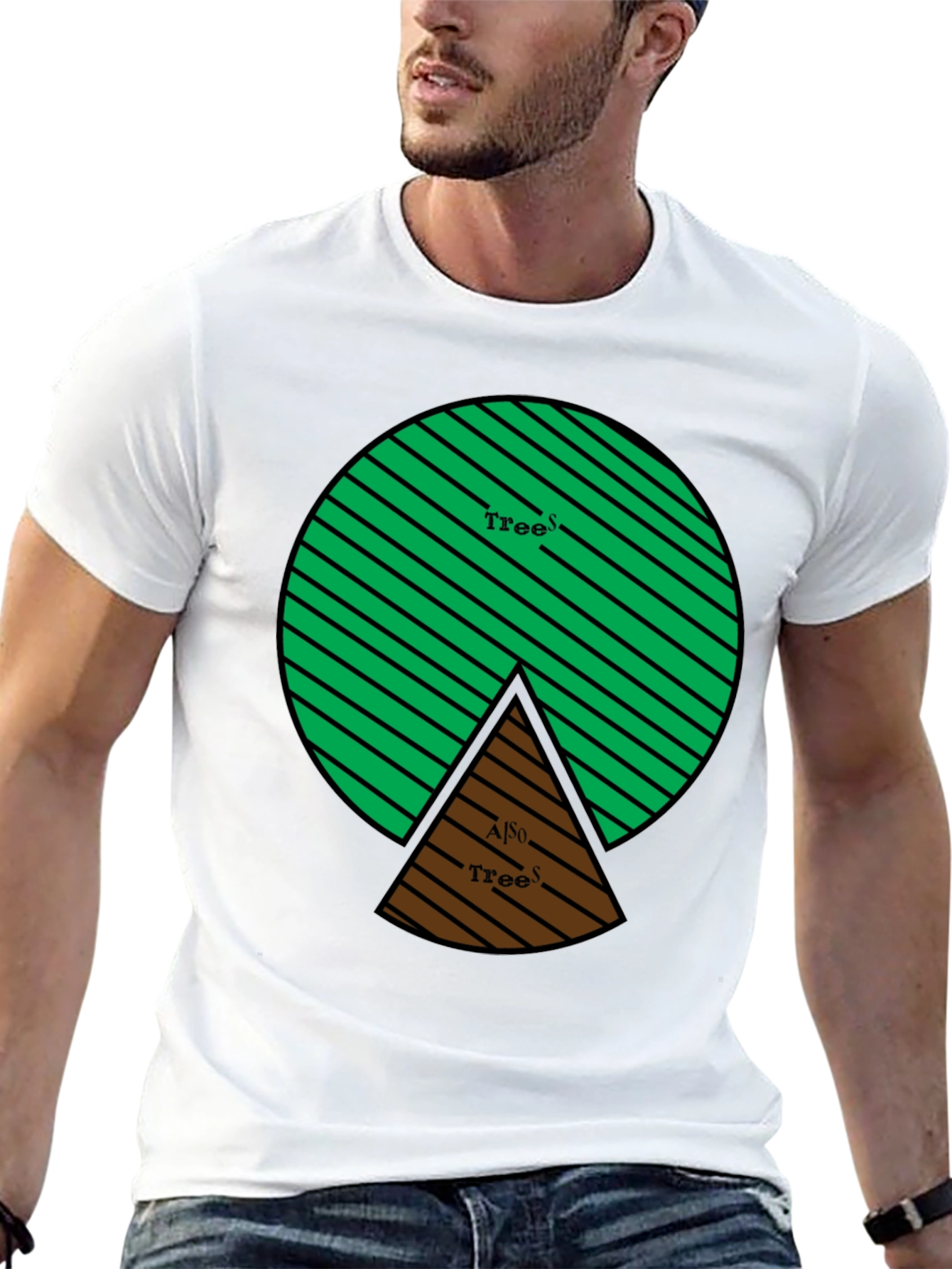 Trees Graphic Tee - Circular Design Black Shirt
