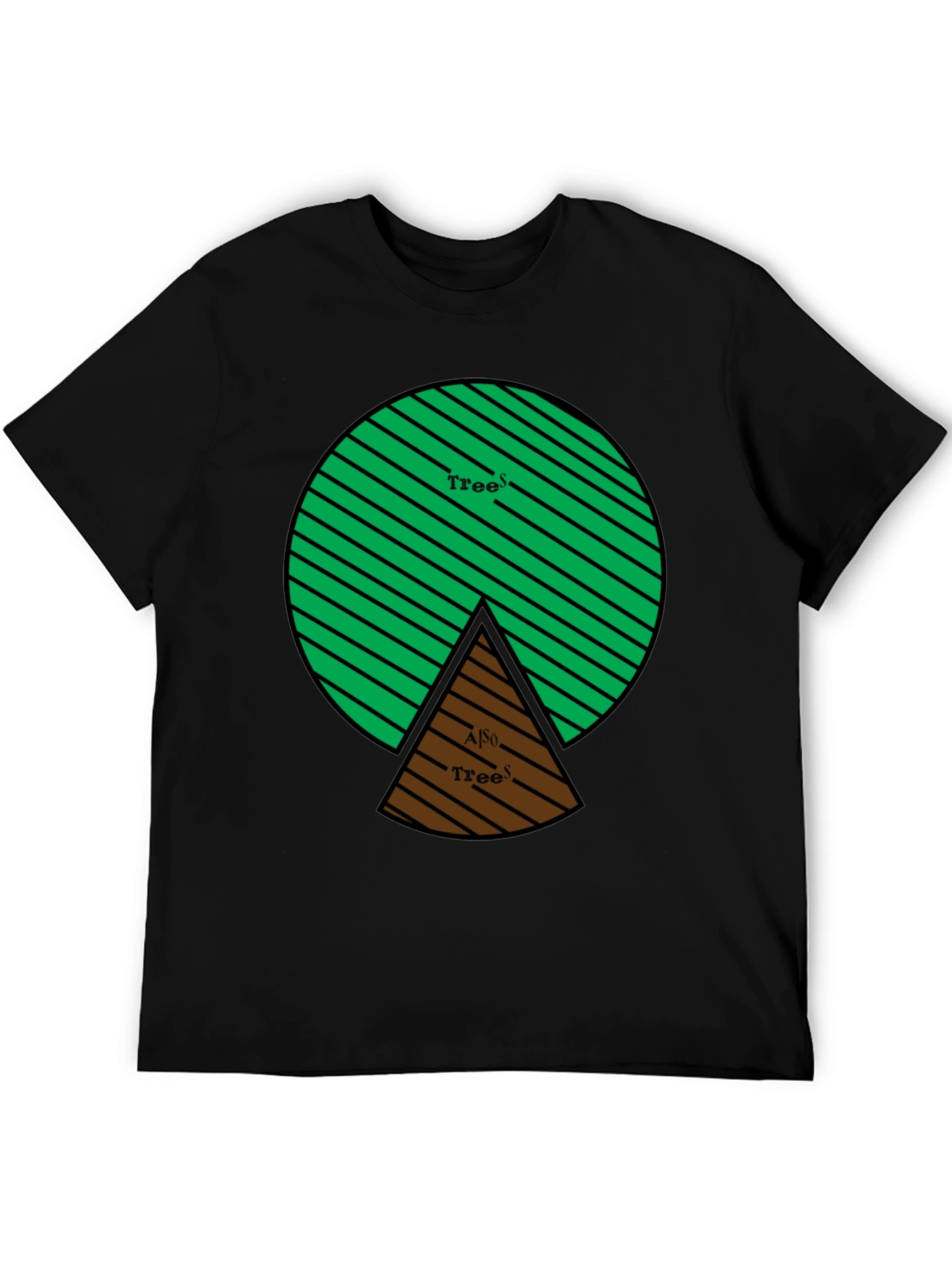Trees Graphic Tee - Circular Design Black Shirt