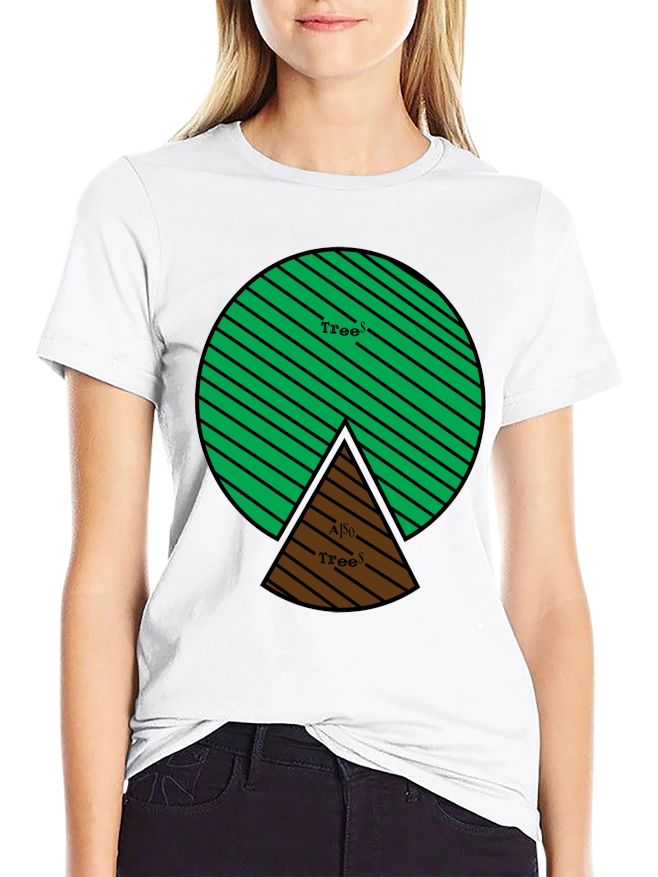 Trees Graphic Tee - Circular Design Black Shirt