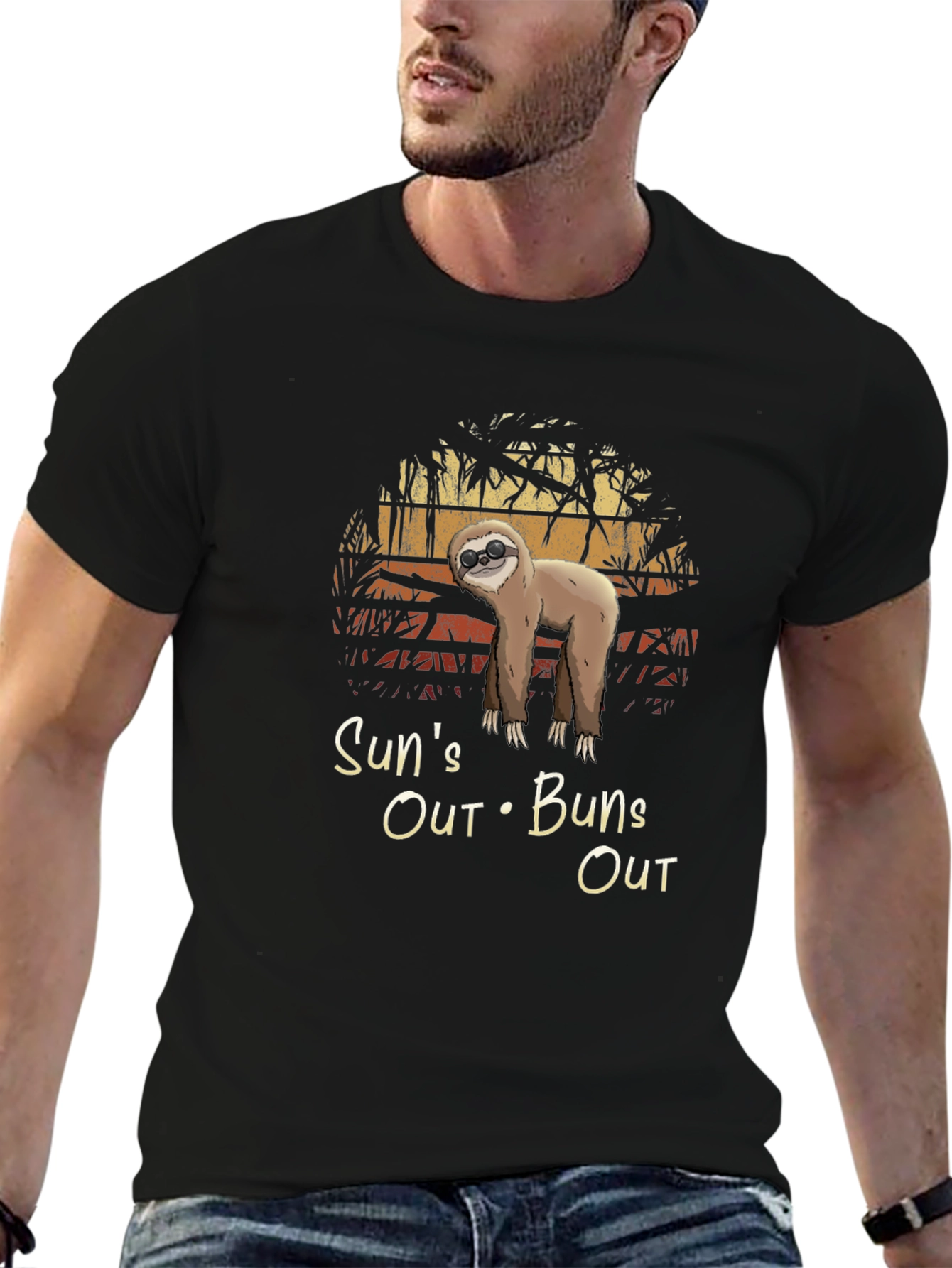 Suns Out Buns Out Sloth Graphic Tee