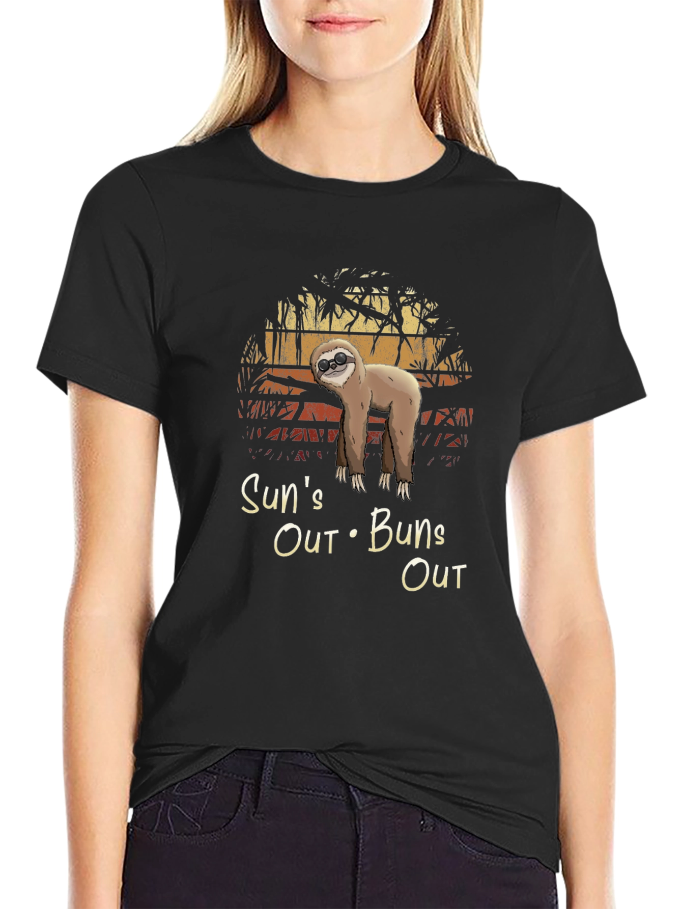 Suns Out Buns Out Sloth Graphic Tee