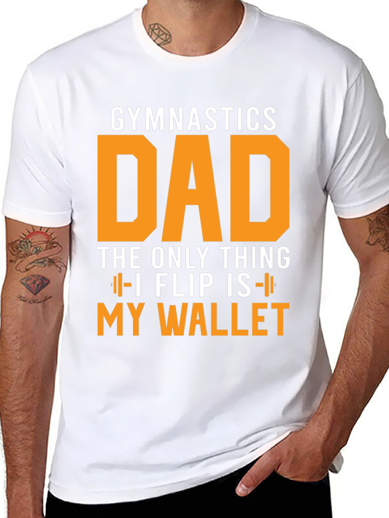 Gymnastics Dad T-Shirt - Flipping Wallet Humor