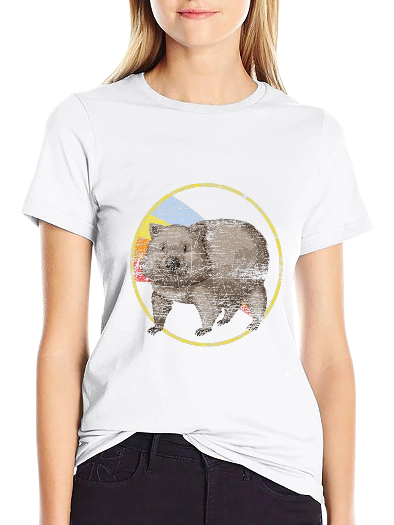 Wombat Graphic Tee - Black Crew Neck