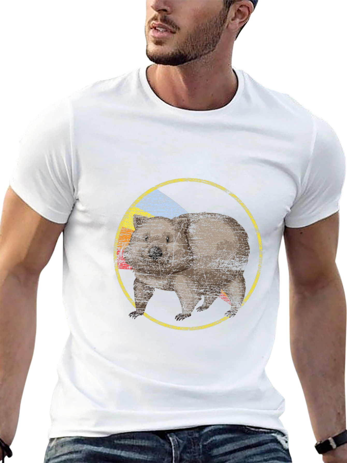 Wombat Graphic Tee - Black Crew Neck