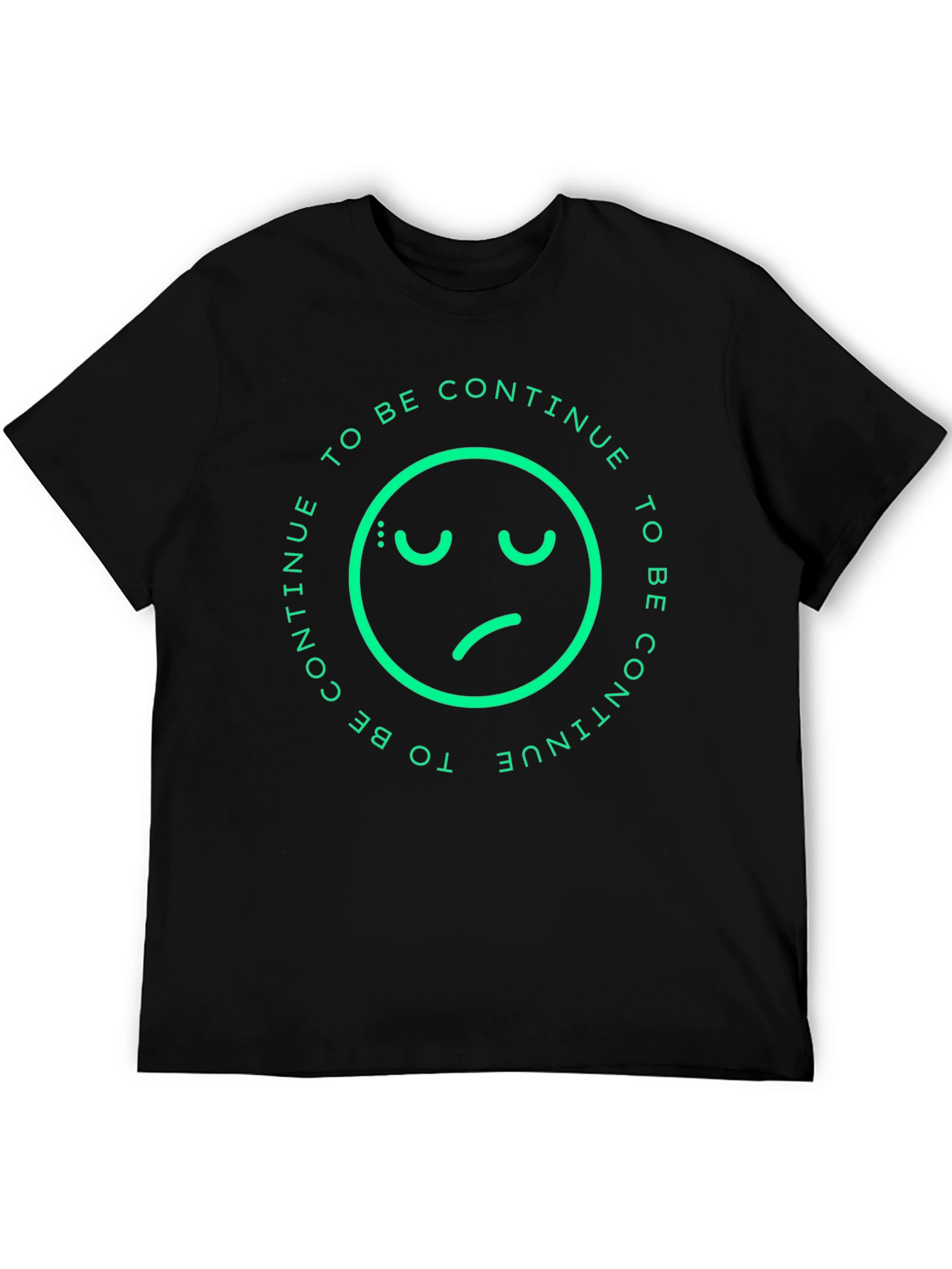 Sad Emoji To Be Continue Black T-Shirt