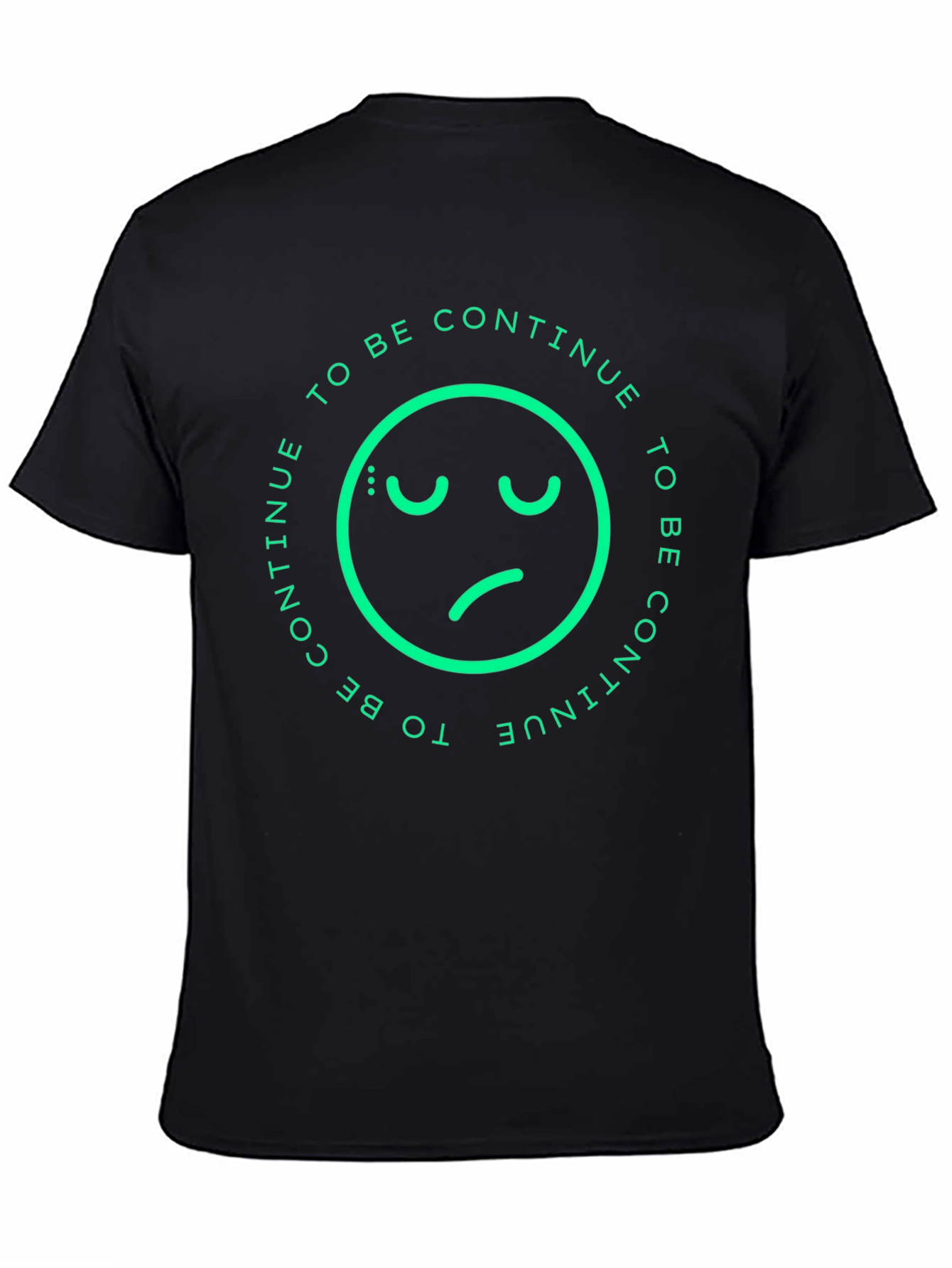 Sad Emoji To Be Continue Black T-Shirt