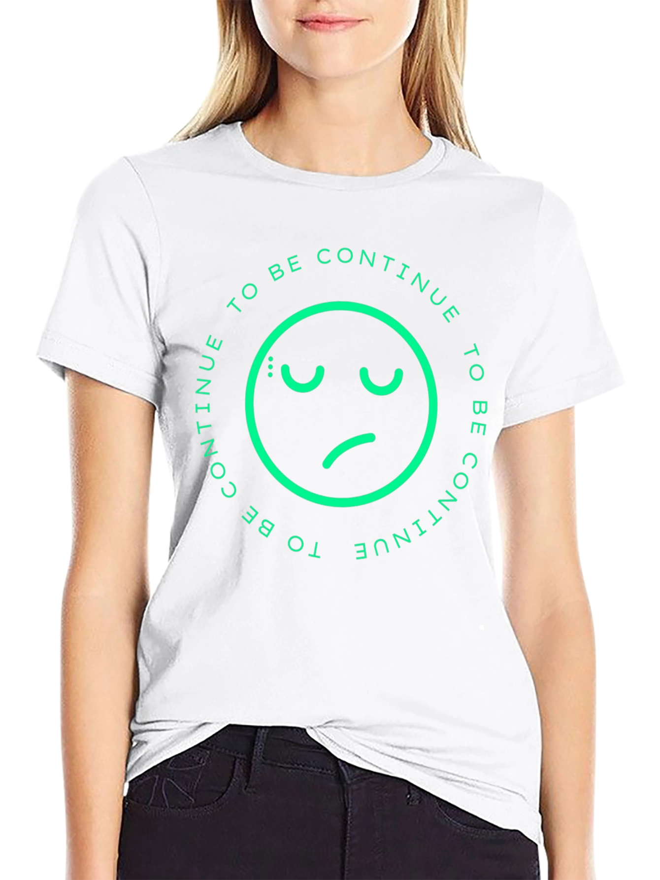 Sad Emoji To Be Continue Black T-Shirt