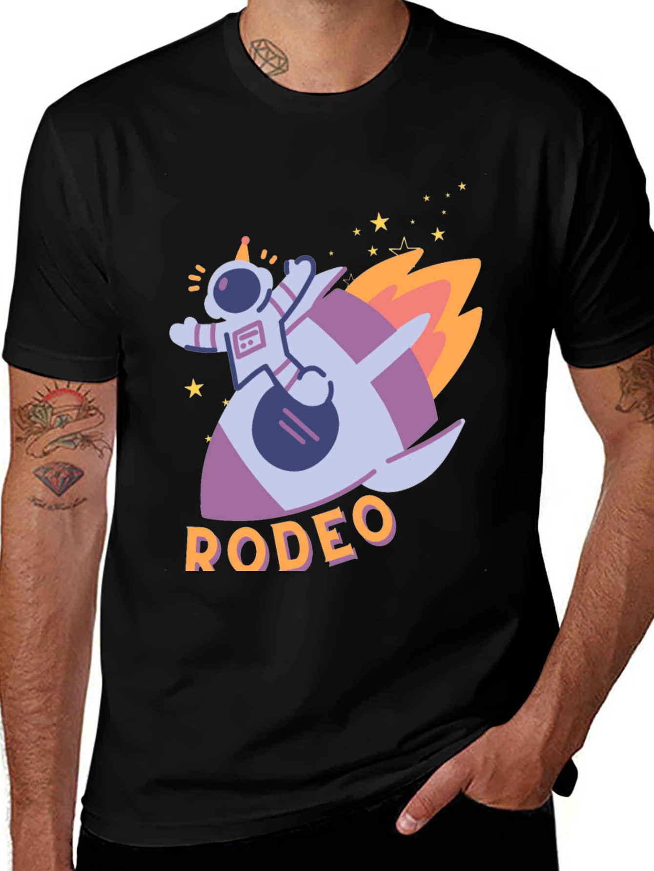 Astronaut Rocket Rodeo Graphic T-Shirt