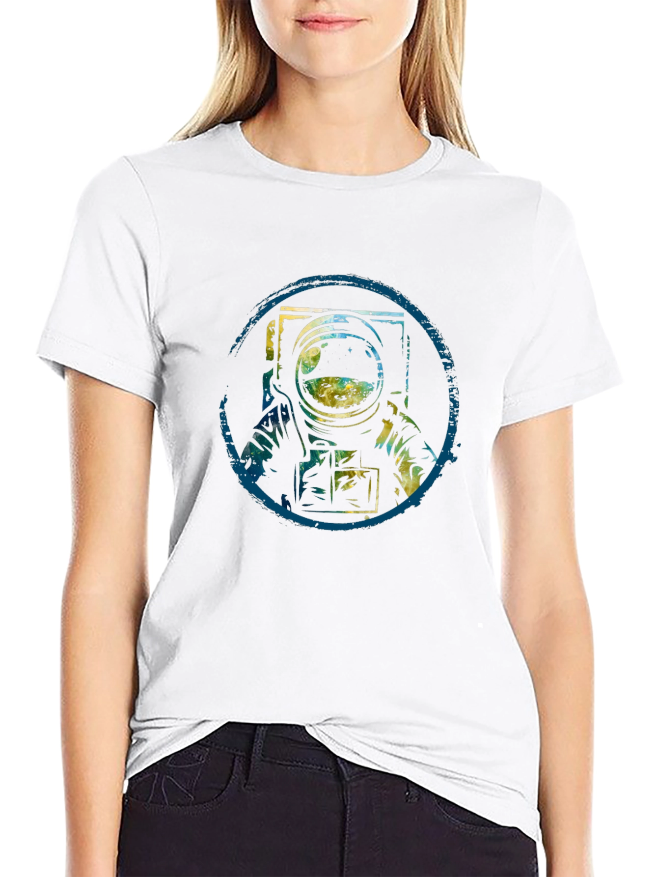 Astronaut Graphic Tee - Black Cotton Blend