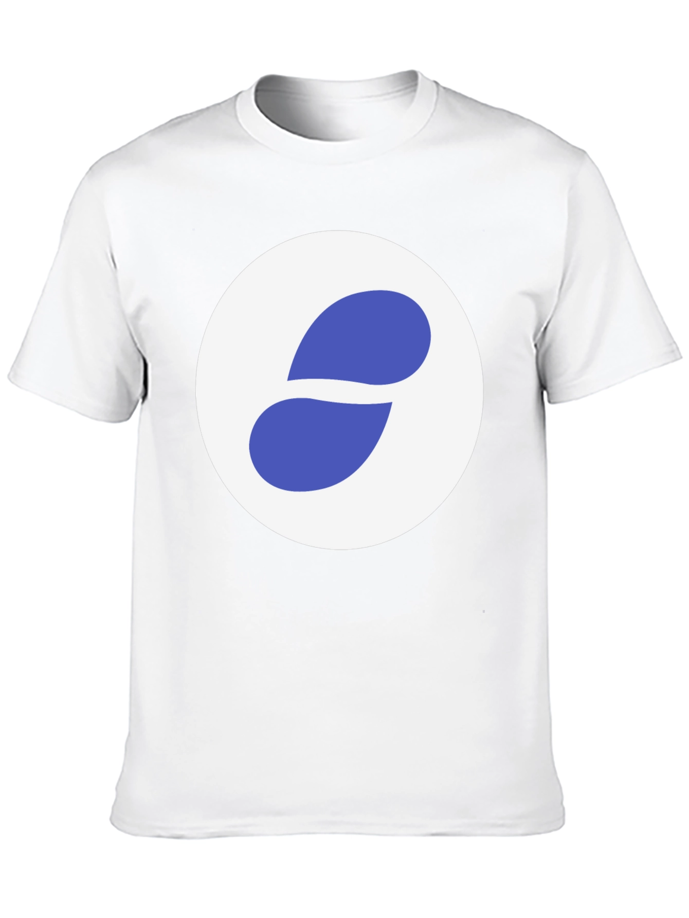 Stylish Black Tee with Abstract Blue and White Graphic