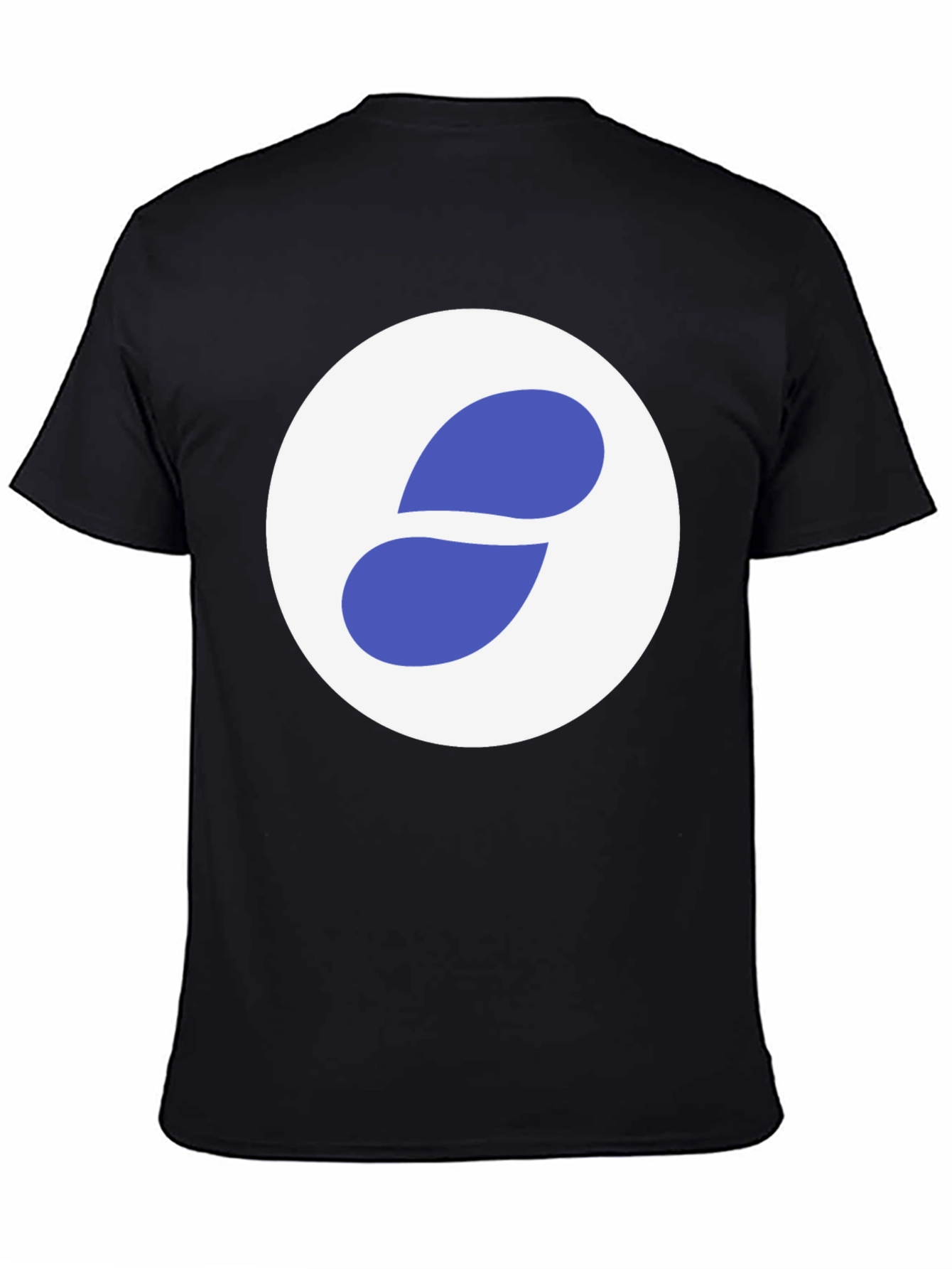 Stylish Black Tee with Abstract Blue and White Graphic