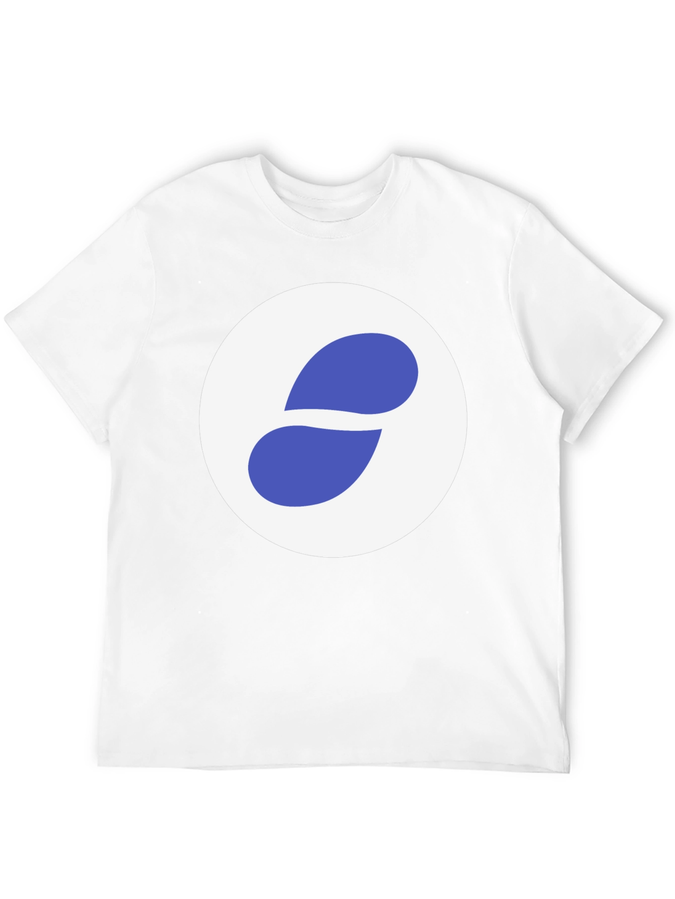 Stylish Black Tee with Abstract Blue and White Graphic