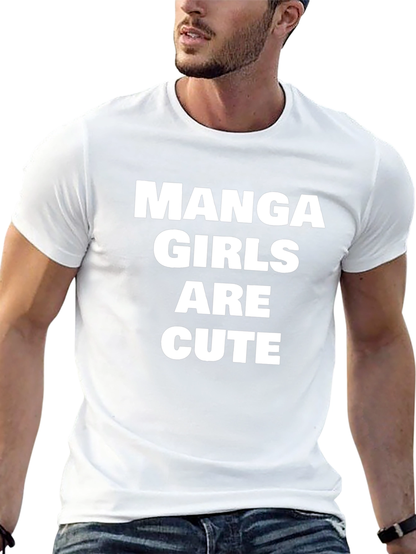 Manga Girls Are Cute Black T-Shirt