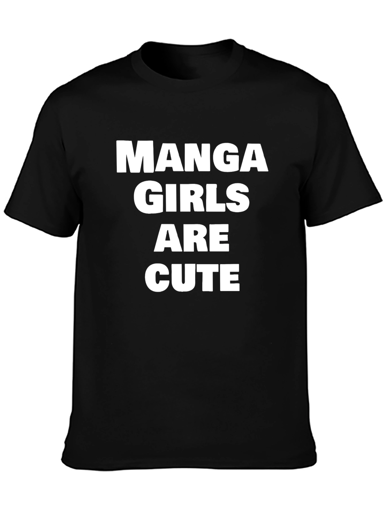 Manga Girls Are Cute Black T-Shirt