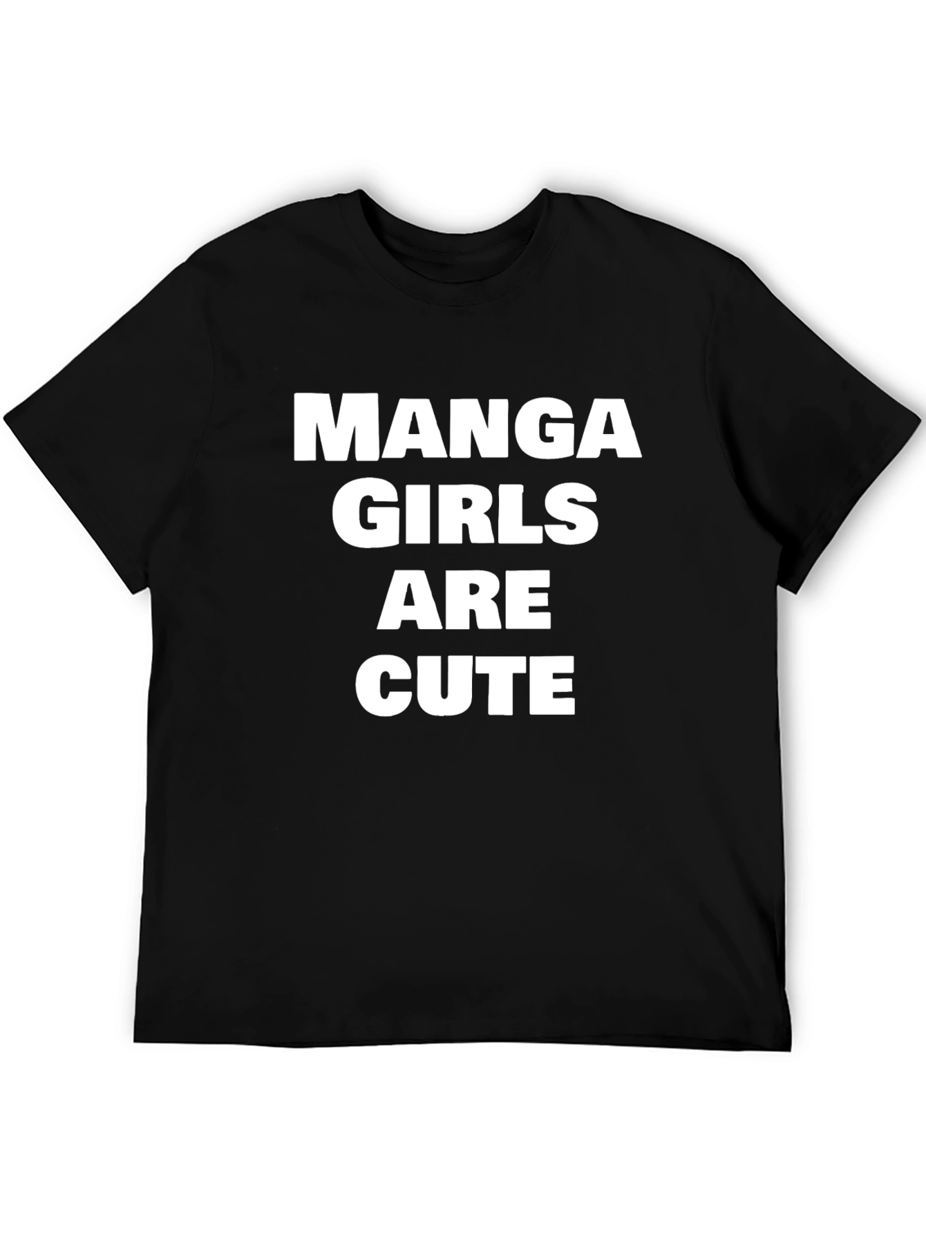 Manga Girls Are Cute Black T-Shirt
