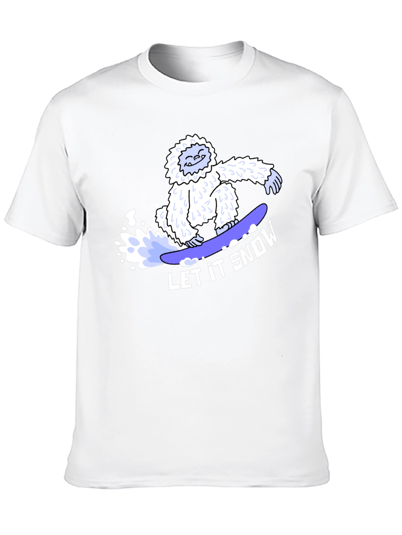 Let it Snow Bigfoot Snowboarding Graphic Tee - Black