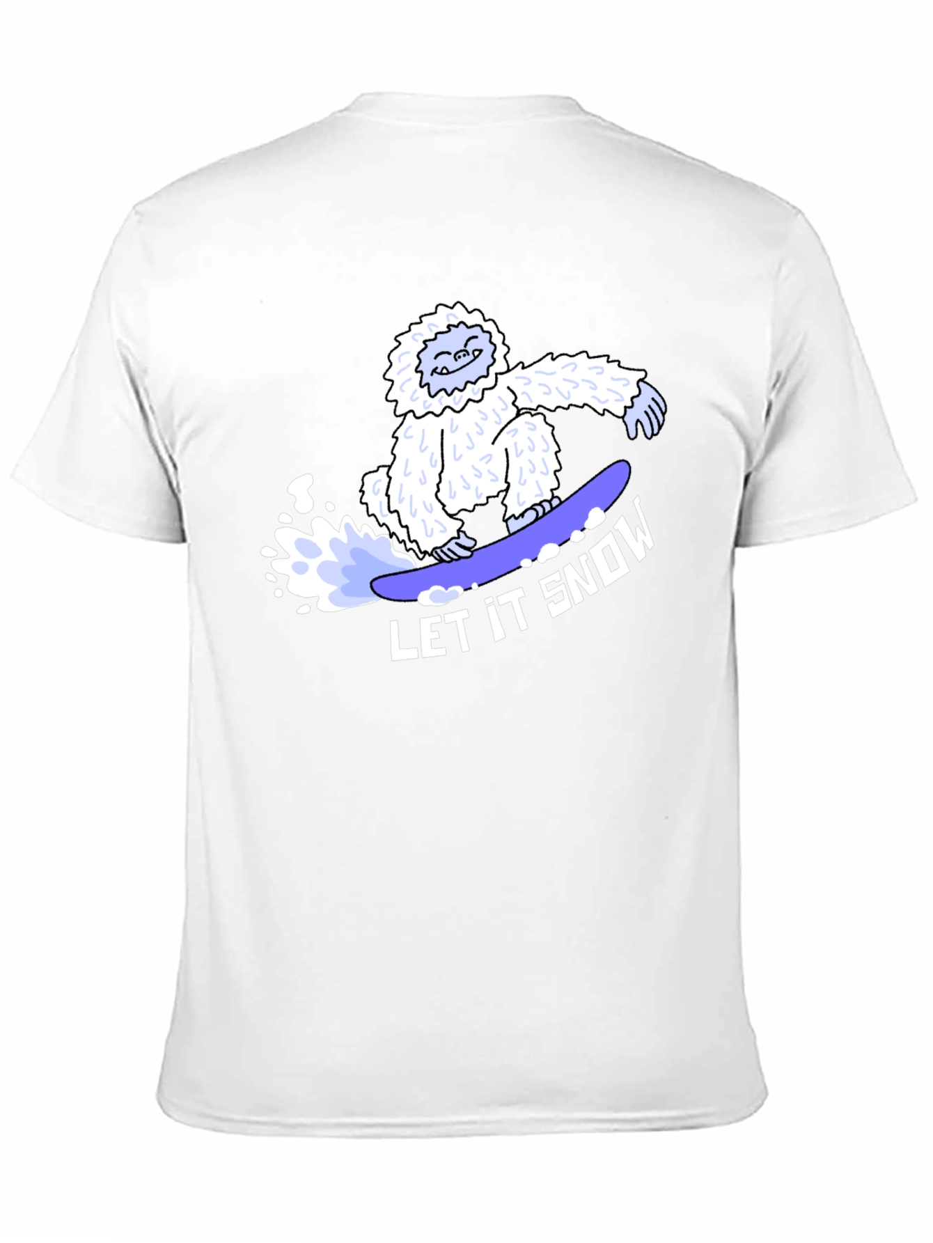 Let it Snow Bigfoot Snowboarding Graphic Tee - Black