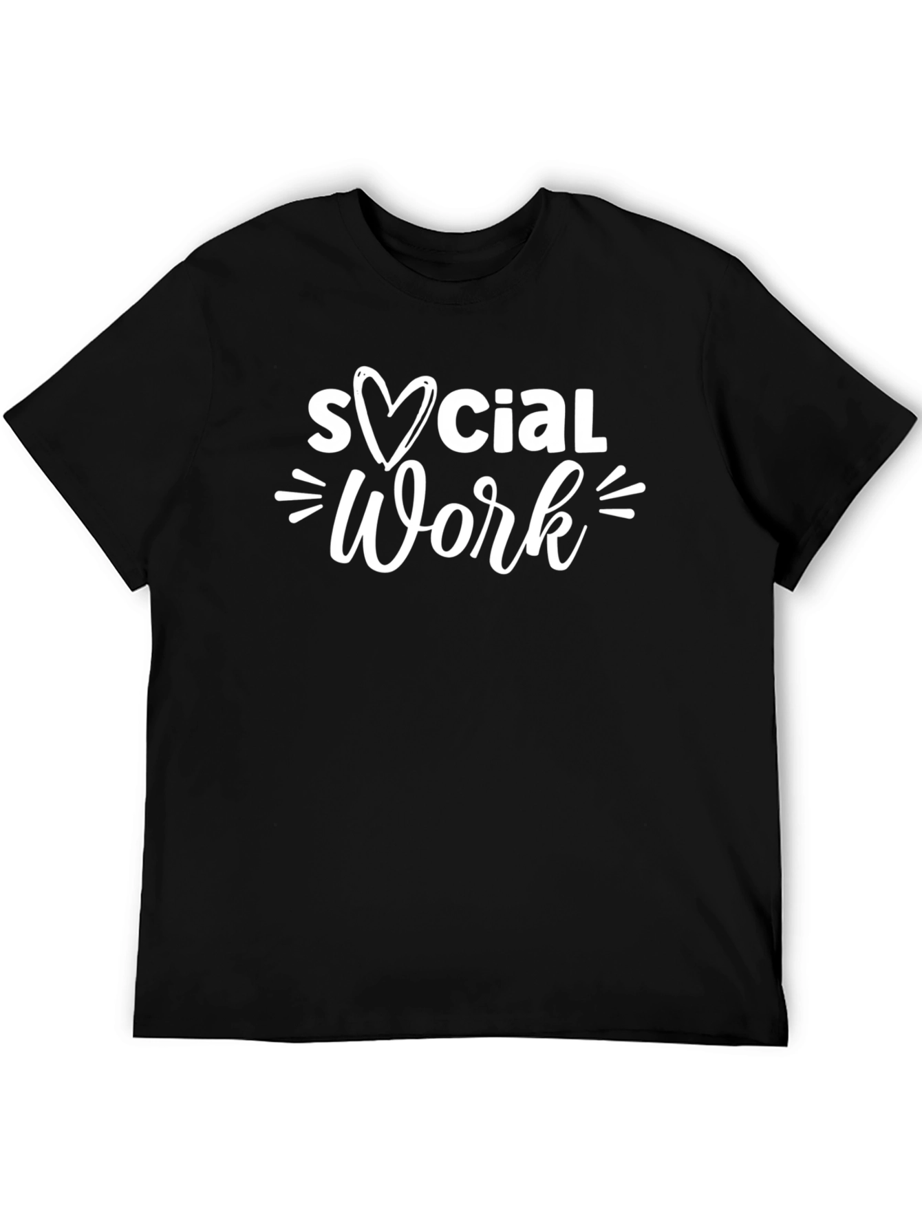 Social Work Heart Graphic Tee - Black